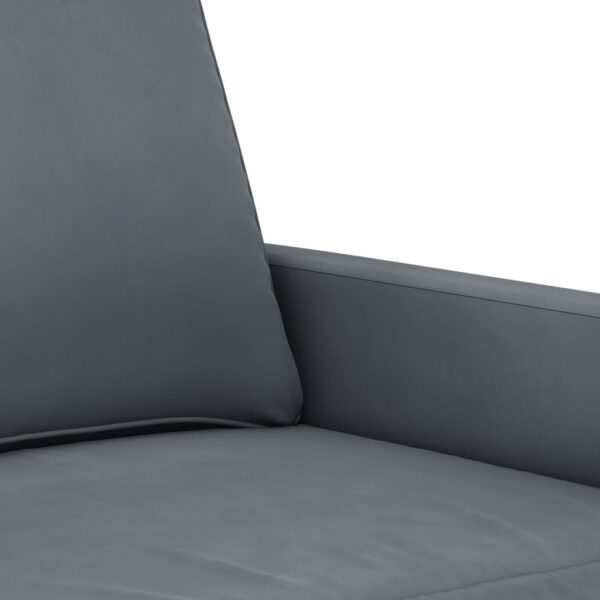 Sofá de 3 lugares 180 cm veludo cinza-escuro - Image 5
