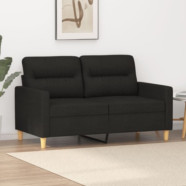 Sofá de 2 lugares tecido 120 cm preto