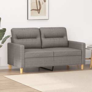 Sofá de 2 lugares tecido 120 cm cinzento-acastanhado