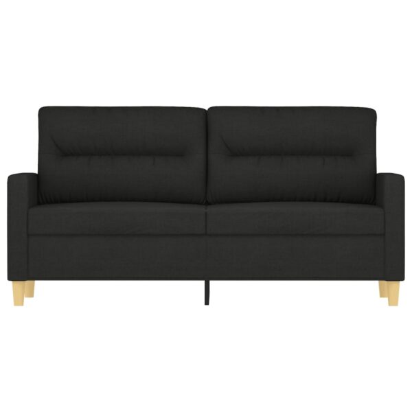 Sofá de 2 lugares tecido 140 cm preto - Image 2