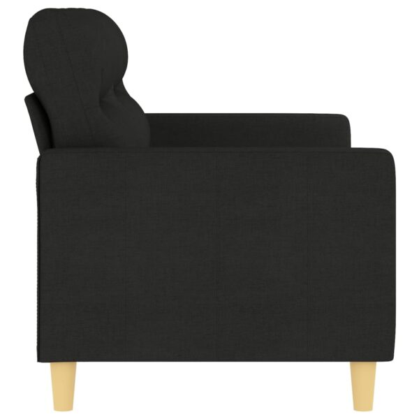 Sofá de 2 lugares tecido 140 cm preto - Image 3