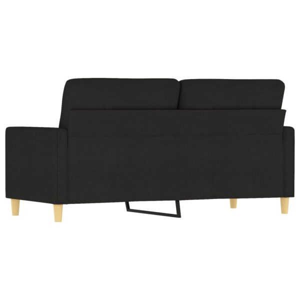 Sofá de 2 lugares tecido 140 cm preto - Image 4