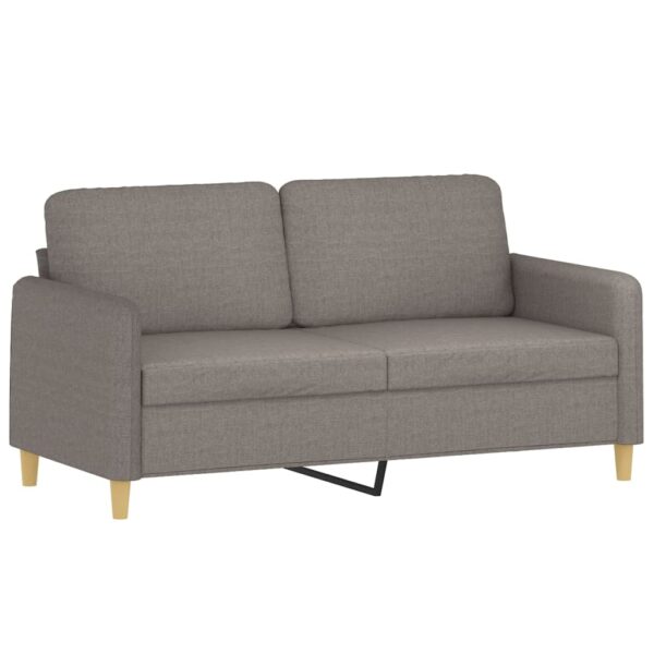 Sofá de 2 lugares tecido 140 cm cinzento-acastanhado - Image 2