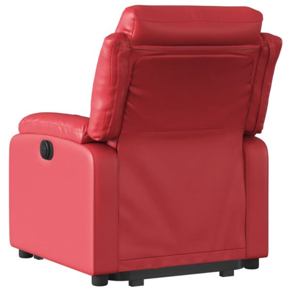 Poltrona reclinável elevatória elétrica couro artif. vermelho - Image 3