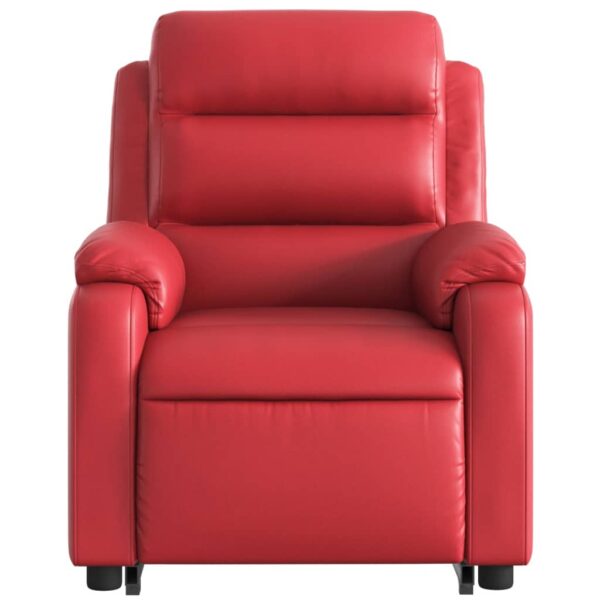 Poltrona reclinável elevatória elétrica couro artif. vermelho - Image 7