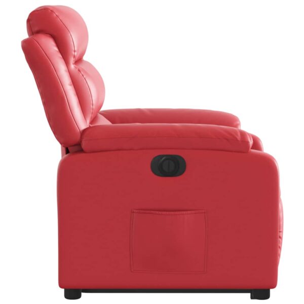 Poltrona reclinável elevatória elétrica couro artif. vermelho - Image 8
