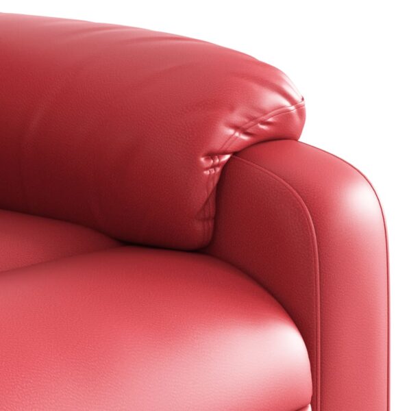 Poltrona reclinável elevatória elétrica couro artif. vermelho - Image 10