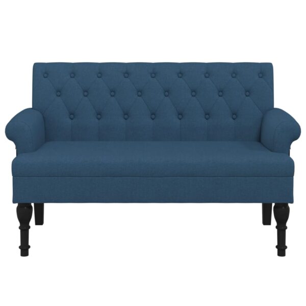Banco com encosto 120x62x75,5 cm tecido azul - Image 2