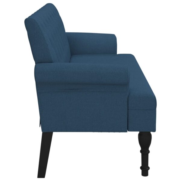 Banco com encosto 120x62x75,5 cm tecido azul - Image 3