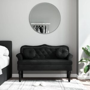 Banco com almofadões 120,5x65x75 cm veludo preto