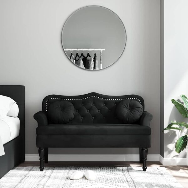 Banco com almofadões 120,5x65x75 cm veludo preto