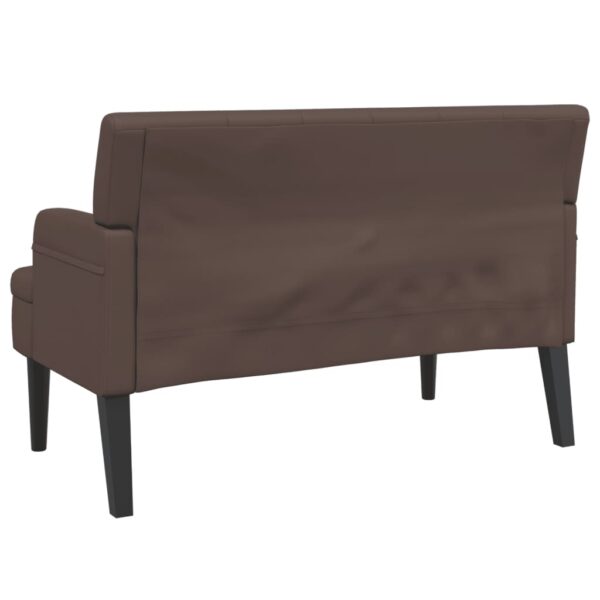 Banco com encosto 112x65,5x75 cm couro artificial castanho - Image 4