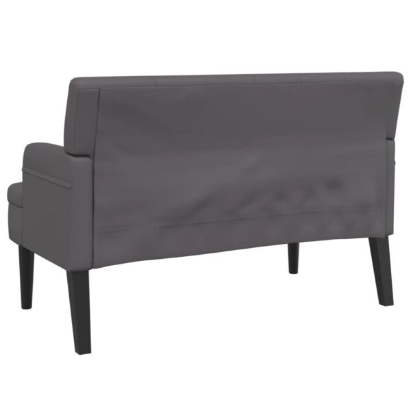 Banco com encosto 112x65,5x75 cm couro artificial cinzento - Image 4
