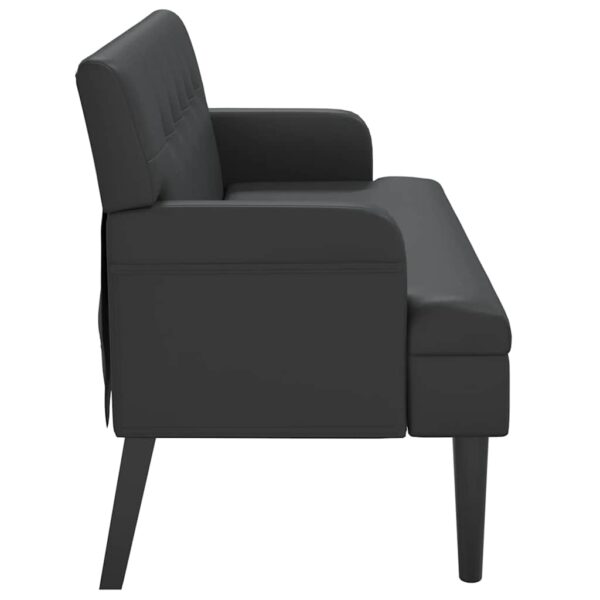 Banco com encosto 112x65,5x75 cm couro artificial preto - Image 4