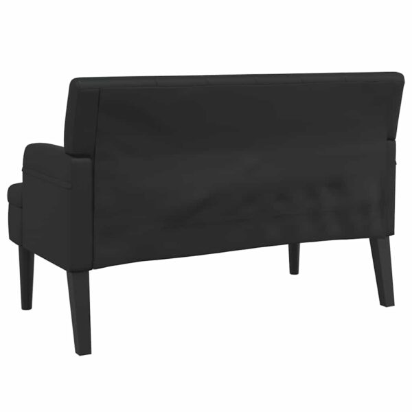 Banco com encosto 112x65,5x75 cm couro artificial preto - Image 5