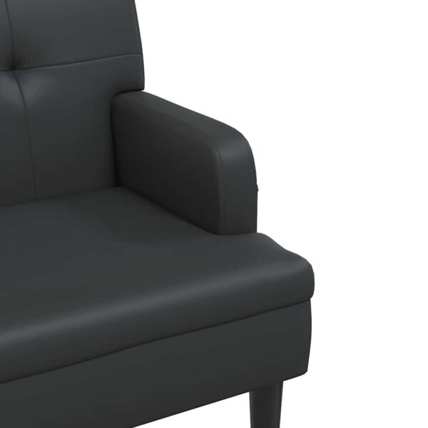 Banco com encosto 112x65,5x75 cm couro artificial preto - Image 6