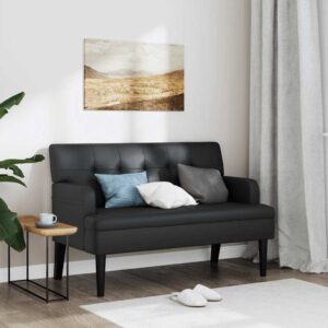 Banco com encosto 112x65,5x75 cm couro artificial preto