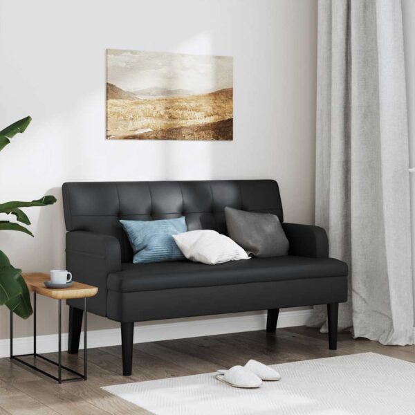 Banco com encosto 112x65,5x75 cm couro artificial preto