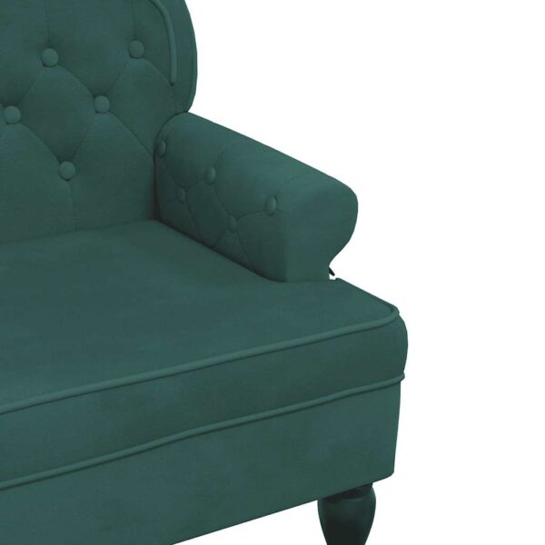 Banco com encosto 119,5x64,5x75 cm veludo verde-escuro - Image 6