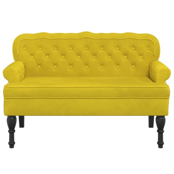 Banco com encosto 119,5x64,5x75 cm veludo amarelo - Image 2