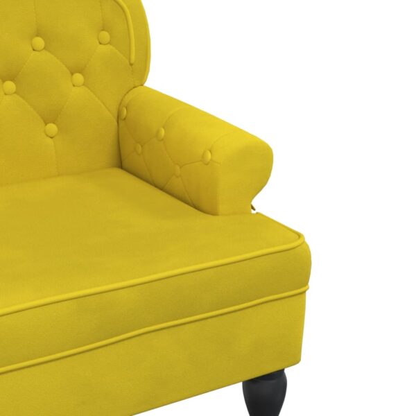 Banco com encosto 119,5x64,5x75 cm veludo amarelo - Image 5