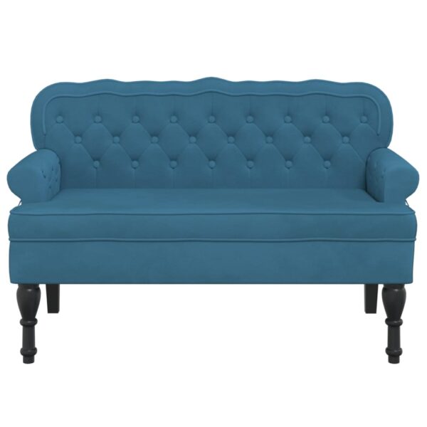 Banco com encosto 119,5x64,5x75 cm veludo azul - Image 2