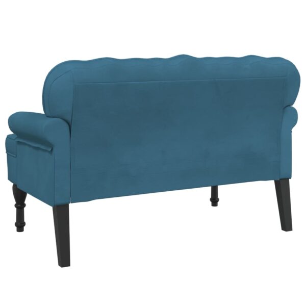 Banco com encosto 119,5x64,5x75 cm veludo azul - Image 4