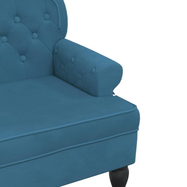 Banco com encosto 119,5x64,5x75 cm veludo azul - Image 5