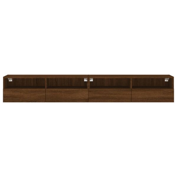 Móveis parede TV 2pcs 100x30x30 deriv.madeira carvalho castanho - Image 6