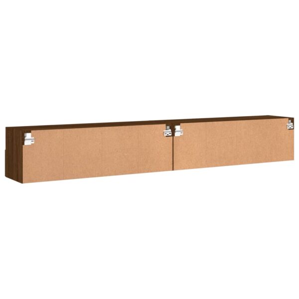 Móveis parede TV 2pcs 100x30x30 deriv.madeira carvalho castanho - Image 8