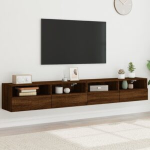 Móveis parede TV 2pcs 100x30x30 deriv.madeira carvalho castanho