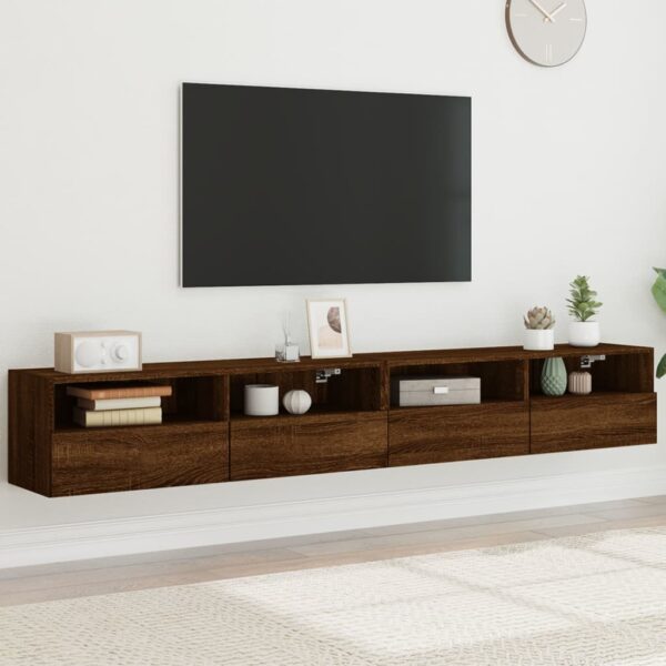 Móveis parede TV 2pcs 100x30x30 deriv.madeira carvalho castanho