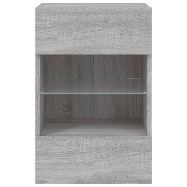 Móveis de parede para TV com luzes LED 2 pcs cinzento sonoma - Image 8