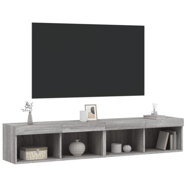 Móveis de TV com luzes LED 2 pcs 80x30x30 cm cinzento sonoma - Image 5