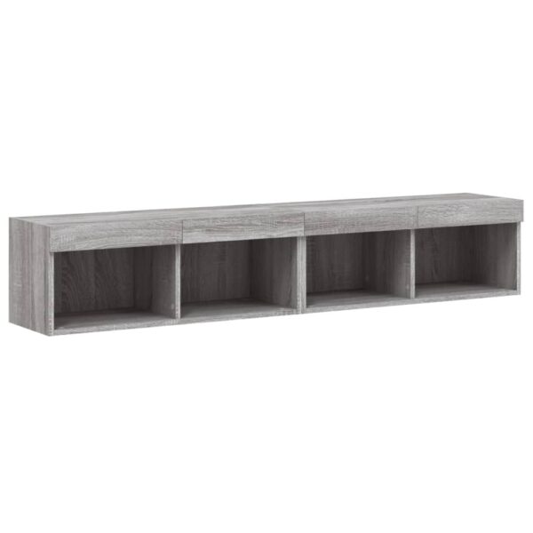 Móveis de TV com luzes LED 2 pcs 80x30x30 cm cinzento sonoma - Image 6