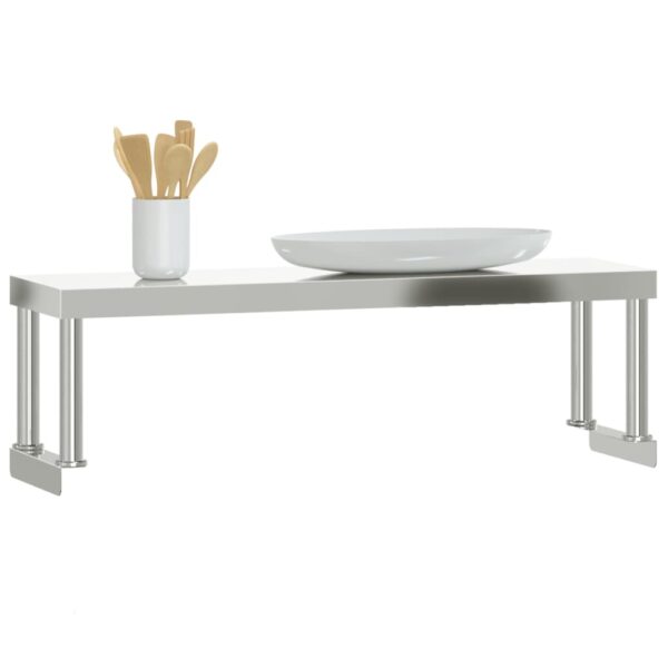 Prateleira para mesa de trabalho 110x30x35 cm aço inoxidável - Image 3