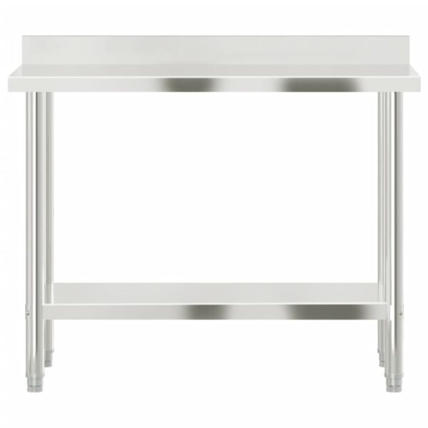 Mesa cozinha rebordo antissalpicos 110x55x93 cm aço inoxidável - Image 4