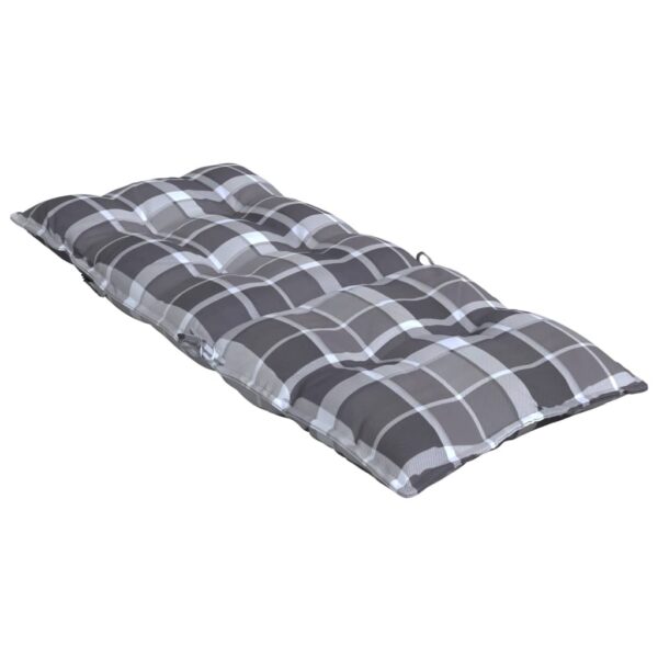 Almofadões cadeira encosto alto 2 pcs oxford xadrez cinzento - Image 5