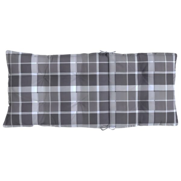 Almofadões cadeira encosto alto 2 pcs oxford xadrez cinzento - Image 6