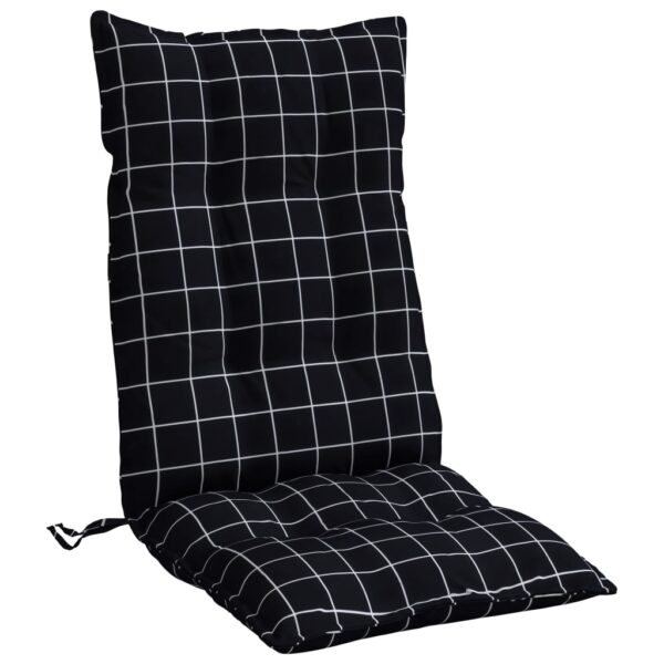 Almofadões cadeira encosto alto 2pcs tecido oxford xadrez preto - Image 4