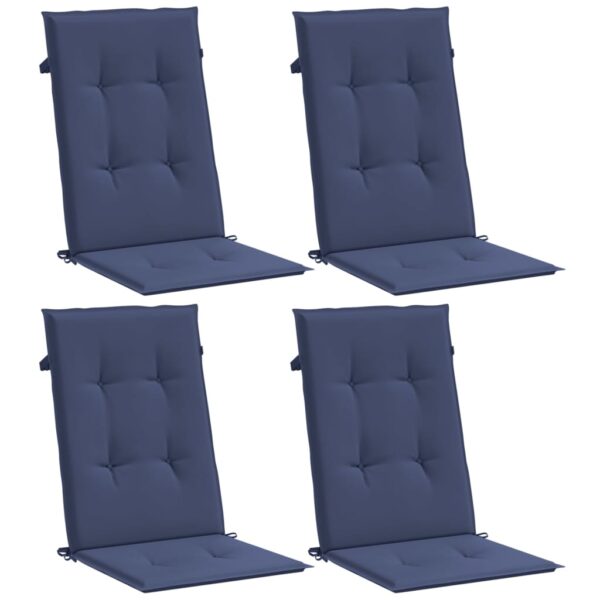 Almofadões cadeira encosto alto 4pcs tecido azul-marinho - Image 2