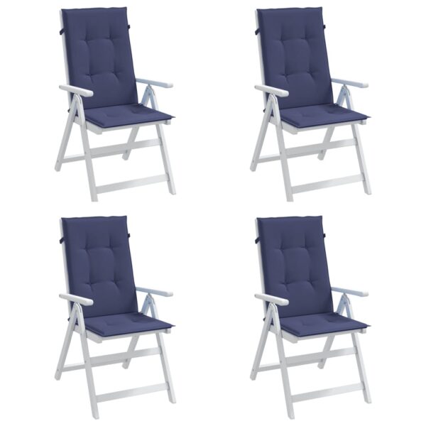 Almofadões cadeira encosto alto 4pcs tecido azul-marinho - Image 4