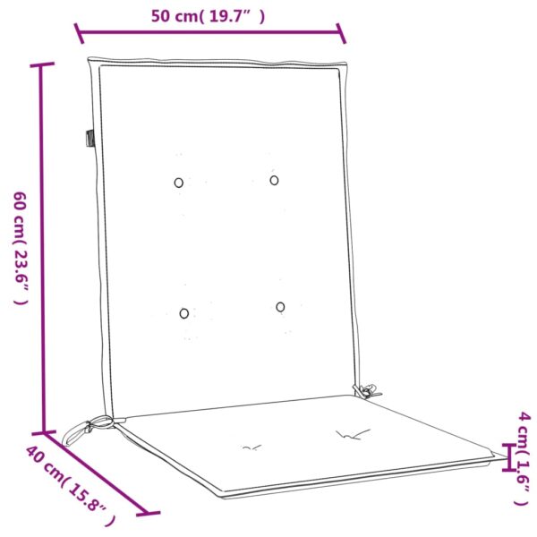 Almofadões lombares p/cadeiras 6pcs 100x50x4 cm mesclado tecido - Image 10