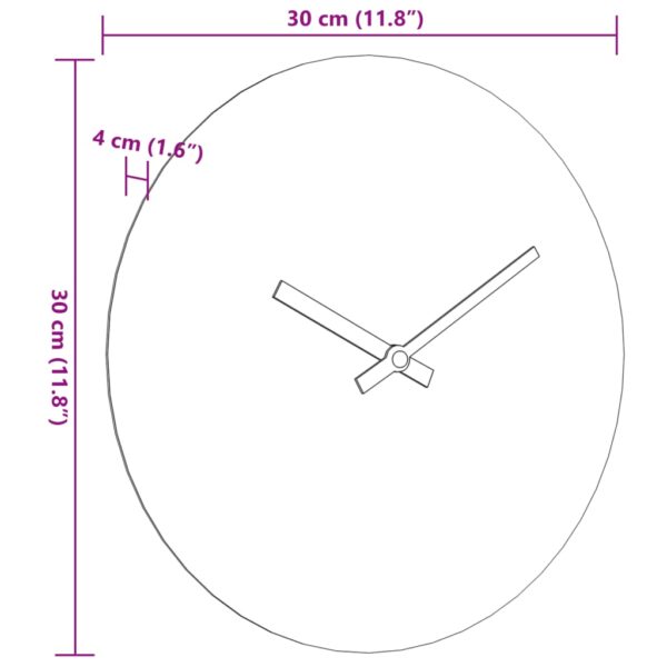 Relógio de parede Ø30 cm derivados de madeira amarelo e preto - Image 6