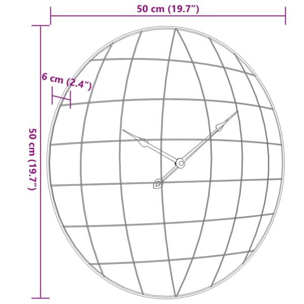 Relógio de parede Ø50 cm derivados de madeira amarelo e preto - Image 6