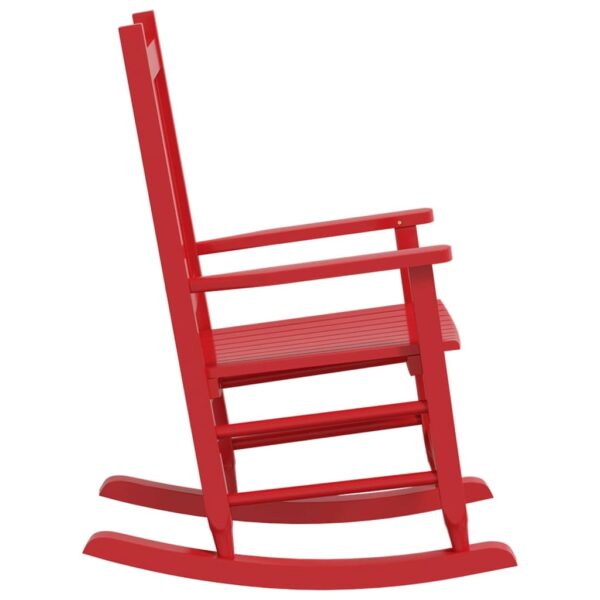 Cadeira de baloiço infantil madeira de álamo maciça vermelho - Image 4
