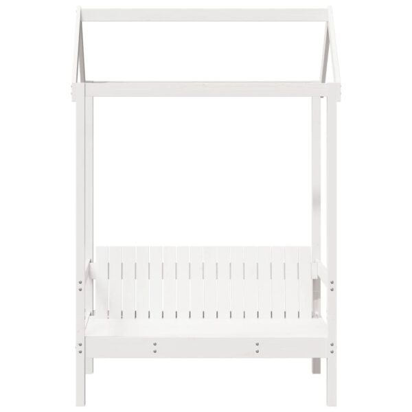 Banco com telhado 117,5x70x176,5 cm pinho maciço branco - Image 3