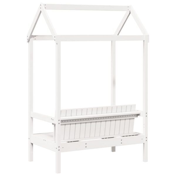 Banco com telhado 117,5x70x176,5 cm pinho maciço branco - Image 5