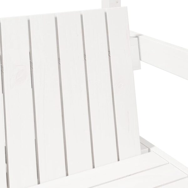 Banco com telhado 117,5x70x176,5 cm pinho maciço branco - Image 6