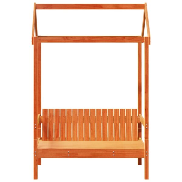 Banco com telhado 117,5x70x176,5 cm pinho maciço castanho-mel - Image 3